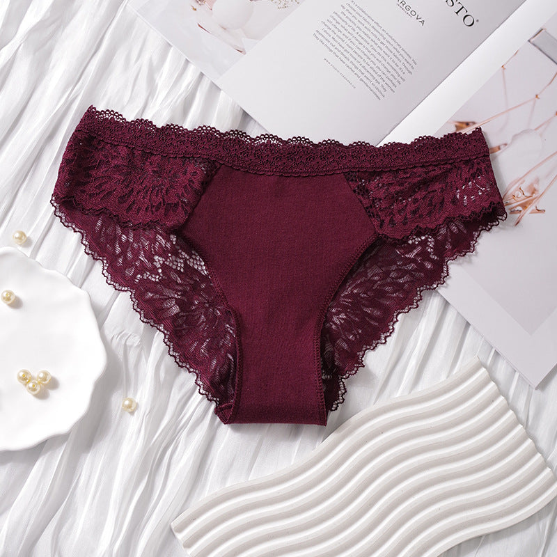 Women's pure cotton lace panties