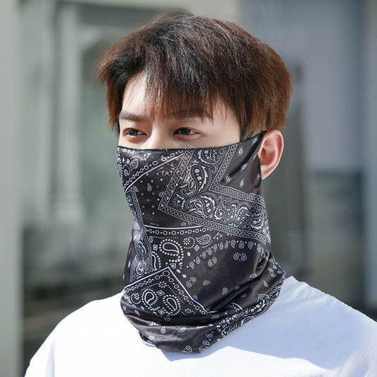 Unisex Outdoor ice silk mask with ventilation holes，motorcycle and bicycle riding head cover