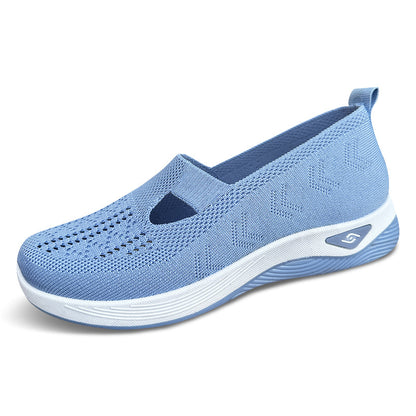 High Quality-Women's large size knitted mesh casual shoes, soft sole and breathable