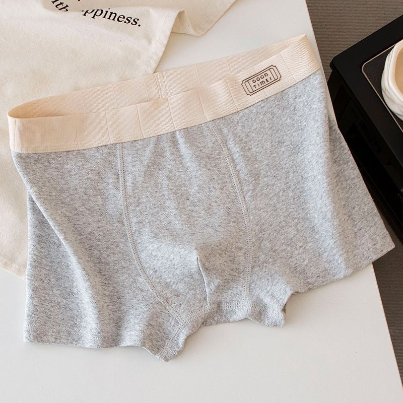 Men’s Light Color Pure Cotton Boxer Briefs – Soft & Breathable Underwear