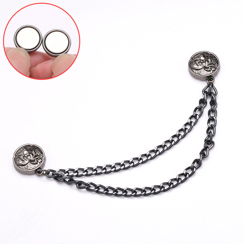 5PCS Metal Multifunctional Magnetic Clothing Chain Clips – Strong Magnetic Fasteners for Pants Legs, Hijabs, Sleeves & Shirt Hems