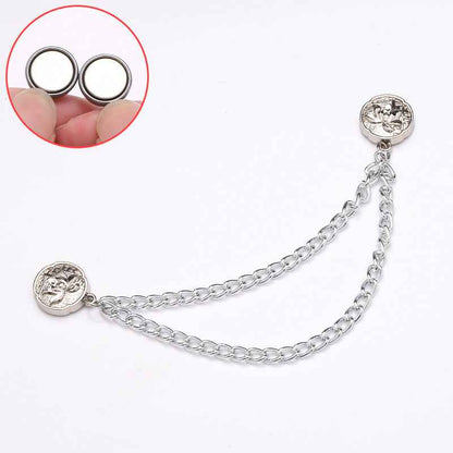 5PCS Metal Multifunctional Magnetic Clothing Chain Clips – Strong Magnetic Fasteners for Pants Legs, Hijabs, Sleeves & Shirt Hems
