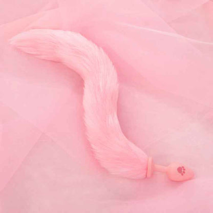 Plush tail silicone ornament