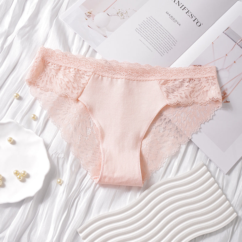 Women's pure cotton lace panties