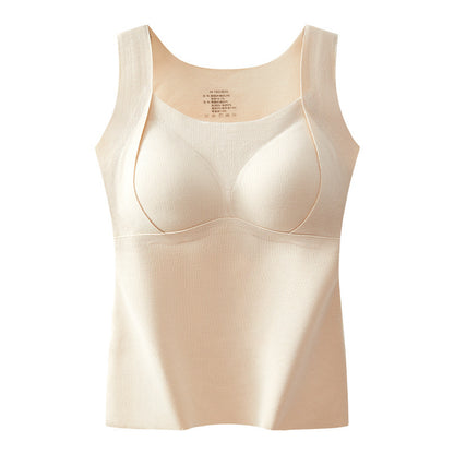 Women's Thermal Tank Tops With Built-in Bra，Suitable for autumn and winter