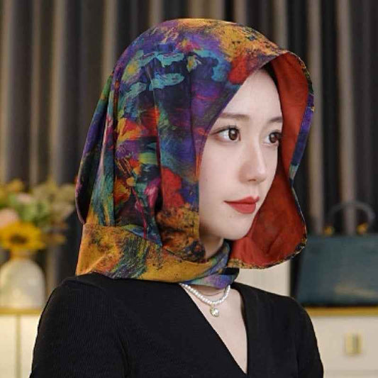 Women's Ribbed Satin Headscarf Hat – Fashionable Sun Protection & Elegant Head Cover