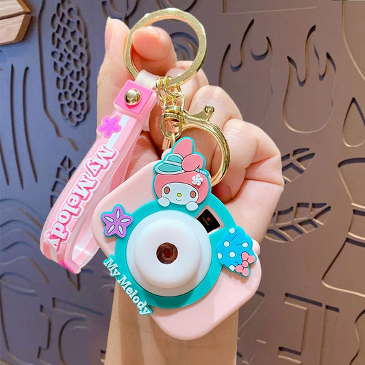 Cute cartoon projection camera keychain, creative keychain pendant