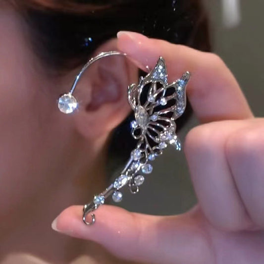 Sparkling Butterfly Ear Studs, Wearable Without Pierced Ears