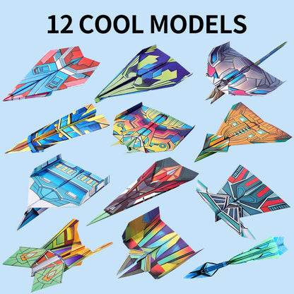 【12 Models】Children's DIY origami airplane toy