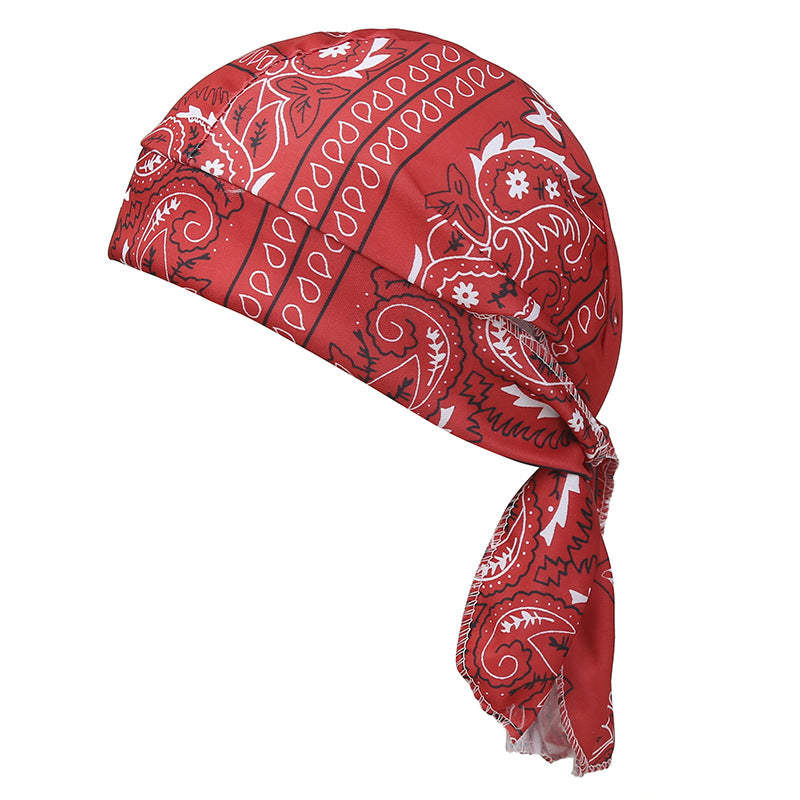 European & American Printed Stretch Pirate Cap & Unisex Bandana Hat – Perfect for Cycling & Sports