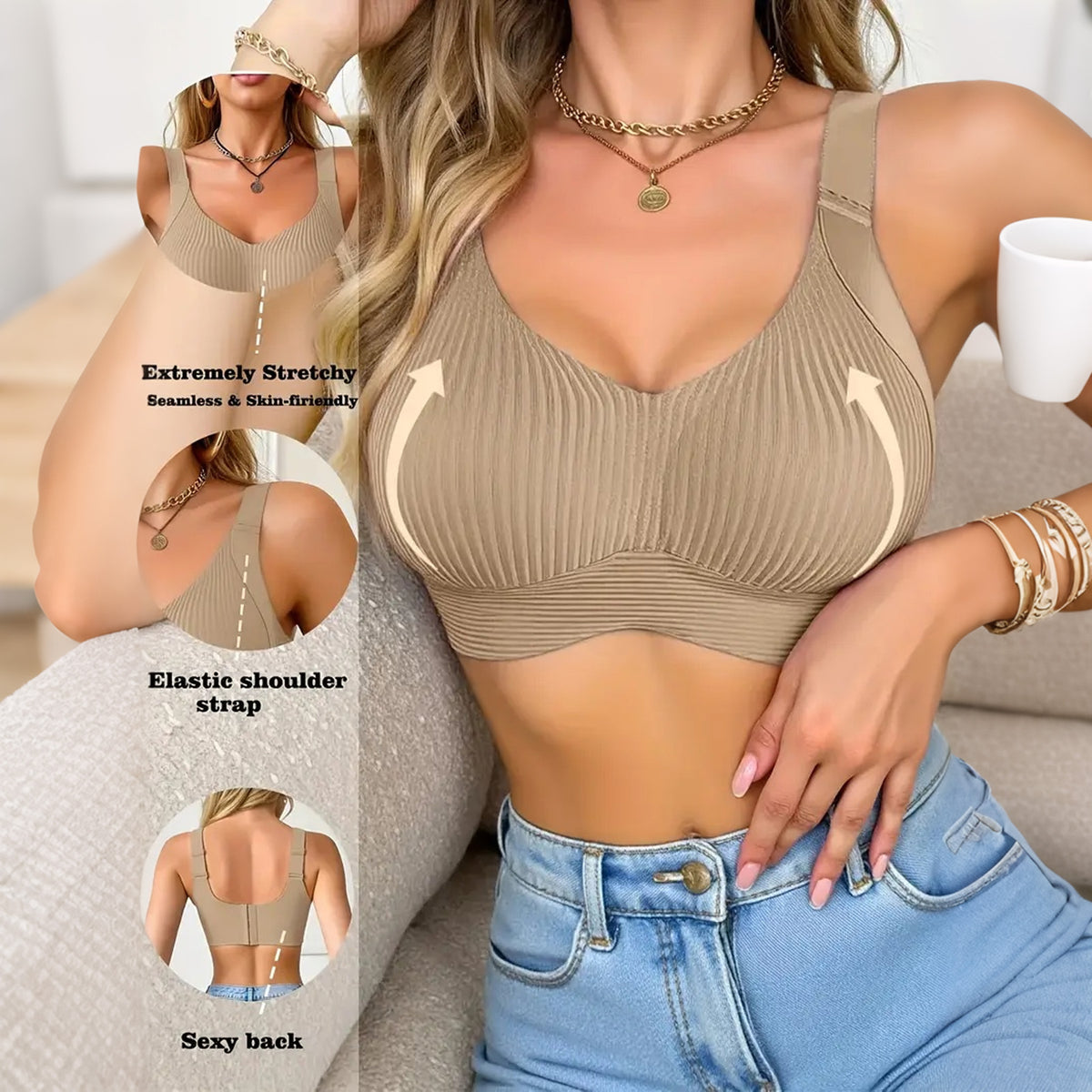 Plus Size Push-Up Back-Smoothing Bra – Lift & Support