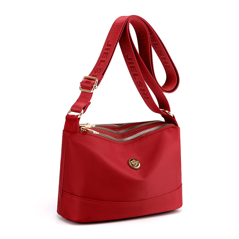 Minimalist nylon shoulder and crossbody bag with large capacity