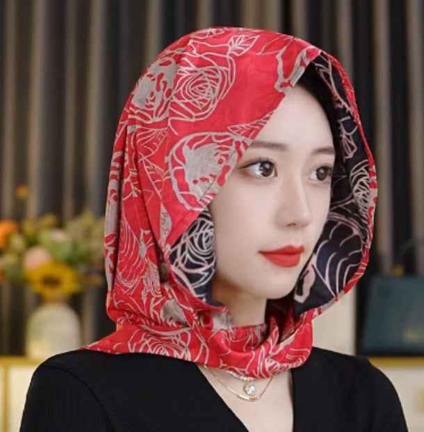 Women's Ribbed Satin Headscarf Hat – Fashionable Sun Protection & Elegant Head Cover