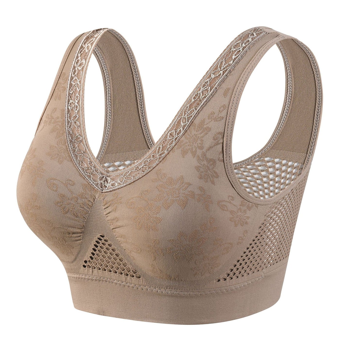Breathable Hollow Printed Sports Bra