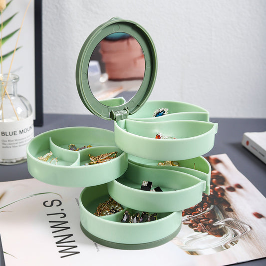 Rotatable multi-layer jewelry storage box