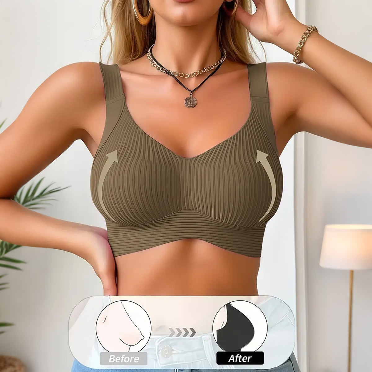 Plus Size Push-Up Back-Smoothing Bra – Lift & Support