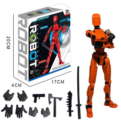 DIY Buildable Articulated Action Figure Toy with Movable Joints