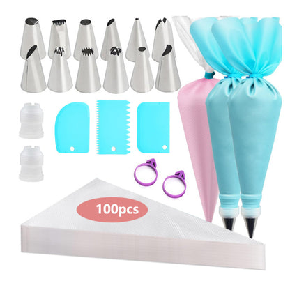 Stainless Steel Piping Tip Set, Cake Decorating Tools, Cream Piping Nozzles, EVA Piping Bags