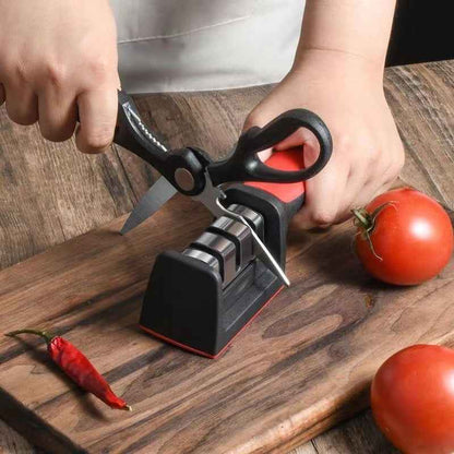 3-Stage Kitchen Knife Sharpener – Multifunctional Manual Sharpening Tool for Home Use