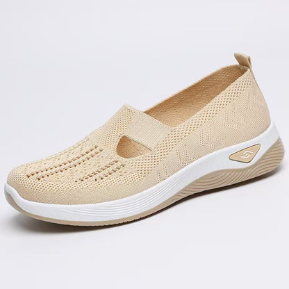 High Quality-Women's large size knitted mesh casual shoes, soft sole and breathable