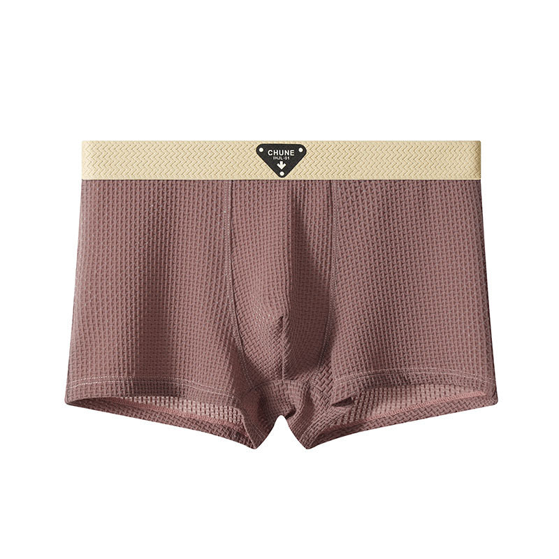 Men's Textured Soft-Touch Solid Boxer Briefs
