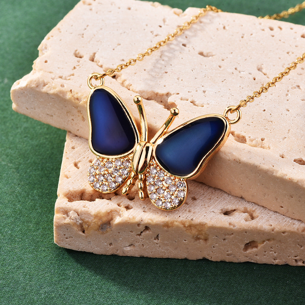 🦋Color Changing Butterfly Magnetic Necklace – Temperature Sensitive Butterfly Pendant Jewelry for Women