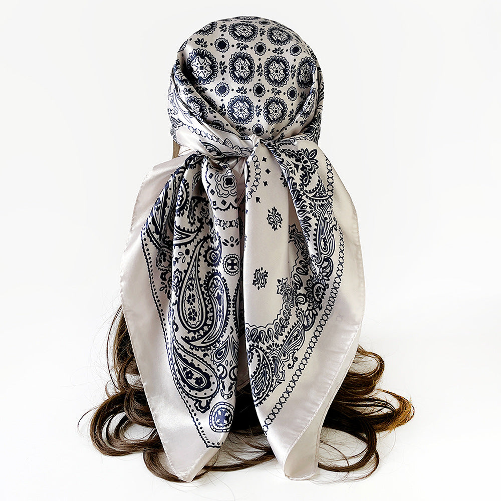 Paisley Print Shawl & Vintage Bandana Scarf – Popular Retro Western Square Scarf, 68×68cm