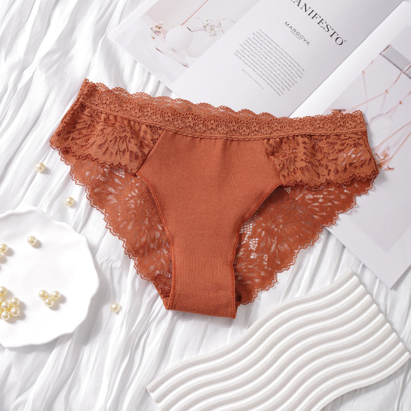 Women's pure cotton lace panties