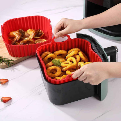 Silicone Air Fryer Basket Liner｜Reusable, Non-Stick & Easy Cleaning