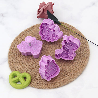 Spring-loaded cookie press tool