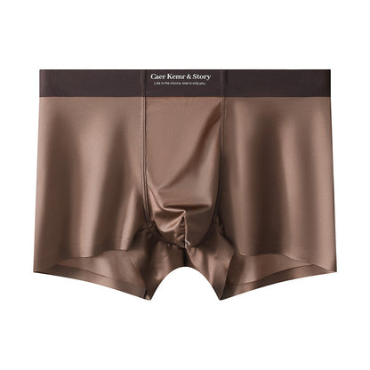 High Quality-Men's Elegant Ice Silk Underwear，Mulberry Silk Antimicrobial Boxer Briefs