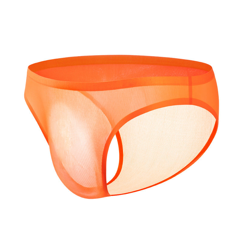Men's Ribbed Ice Silk Low-Rise Briefs – Ultra-Thin, Breathable & Cooling Underwear