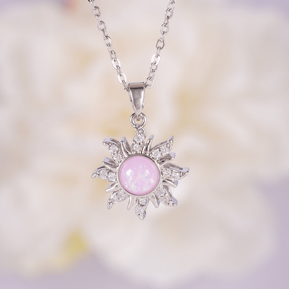 Moonstone sun necklace