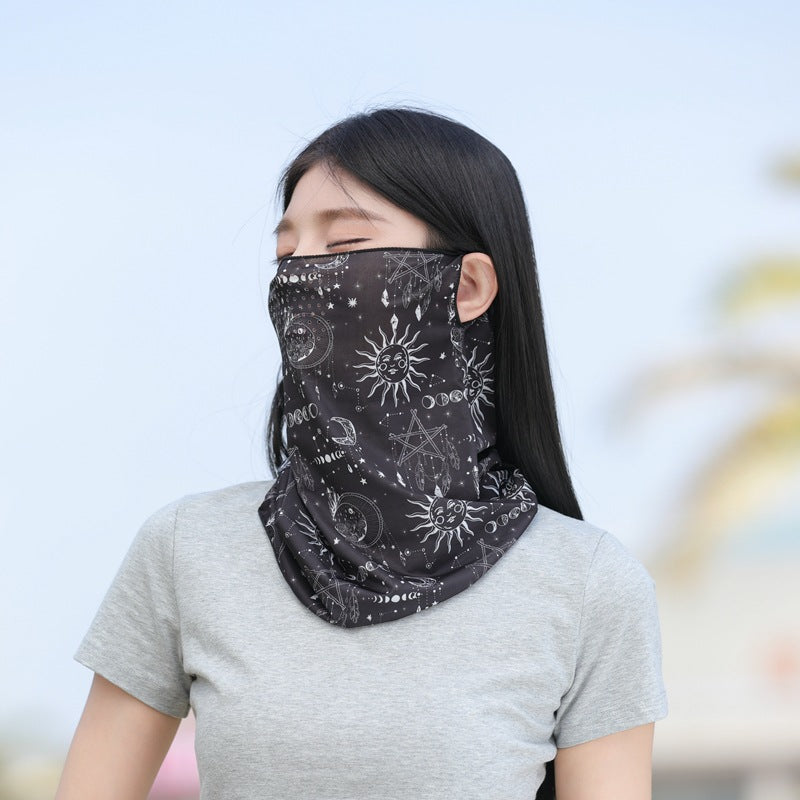 Unisex Outdoor ice silk mask with ventilation holes，motorcycle and bicycle riding head cover