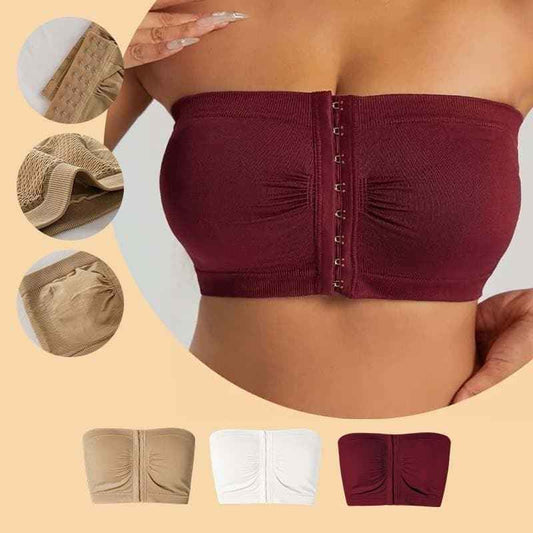 3PCS Front Hook Tube Bras｜Breathable Comfort & Secure Support