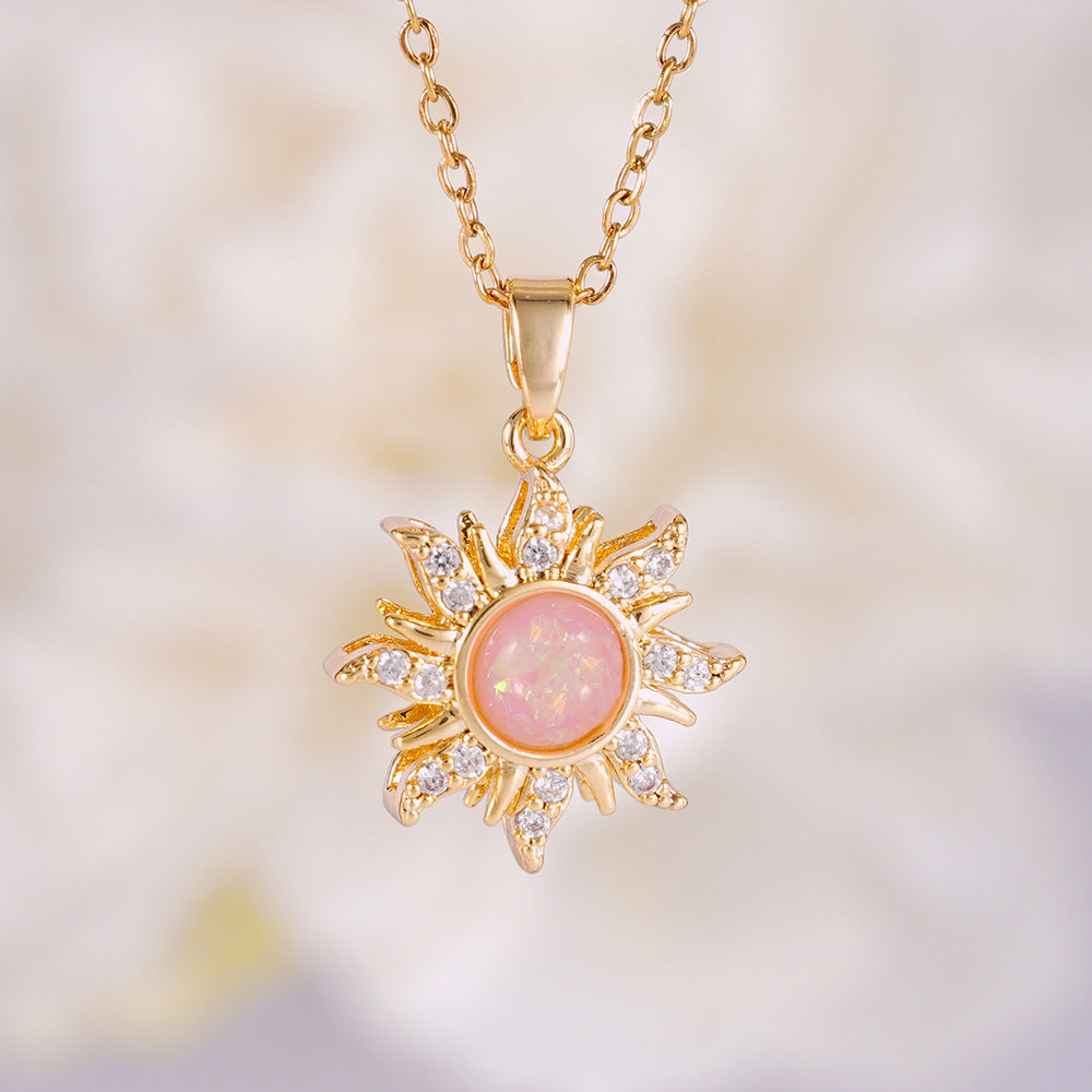 Moonstone sun necklace
