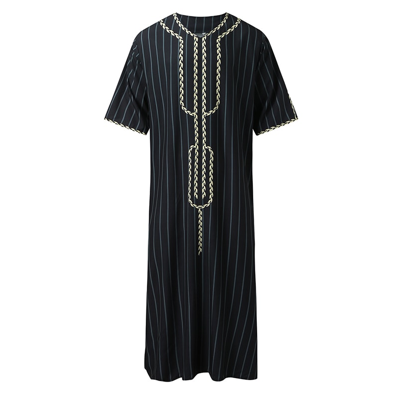 Men's Loose V-Neck Short Sleeve Long Robe