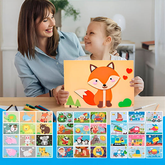 【12PCS】High-quality 3D sticker painting, children's craft materials kit, educational toy