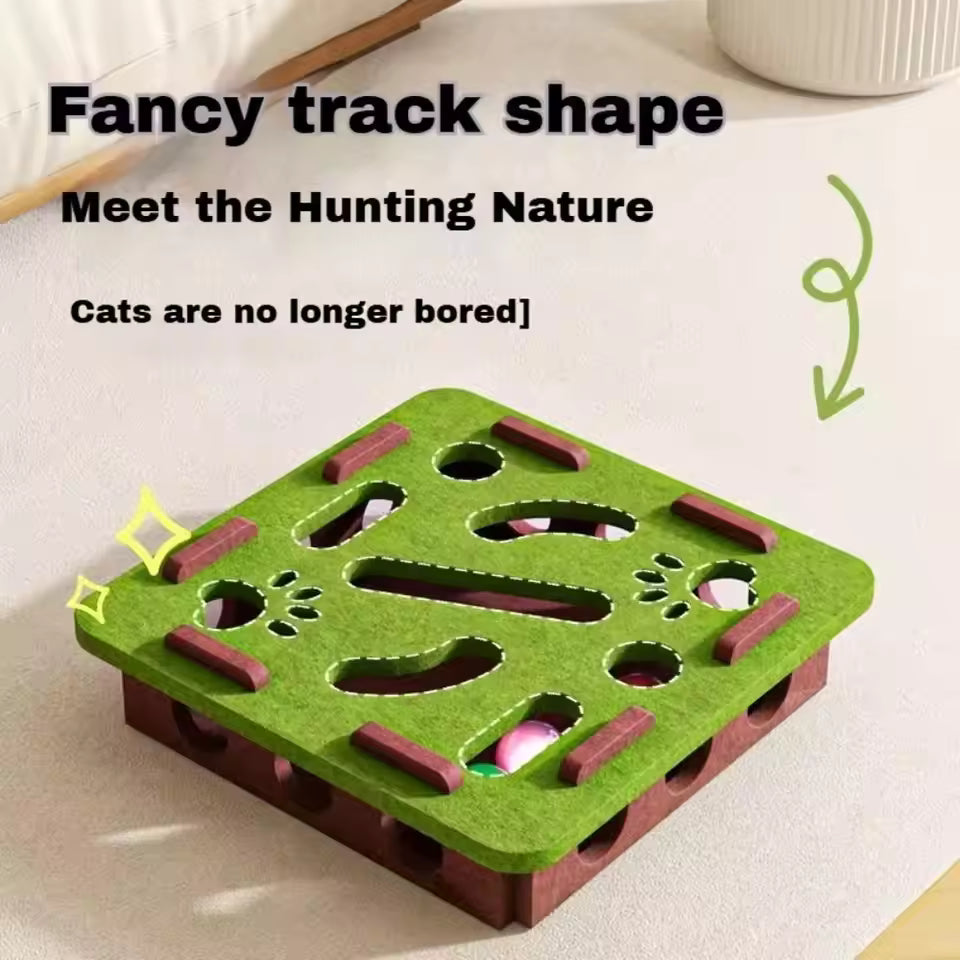 Cat Puzzle Felt Maze Box Cat Toys