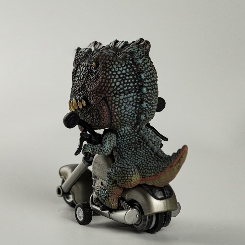 Motorcycle-Riding T-Rex Dinosaur Figurine Toy for Kids