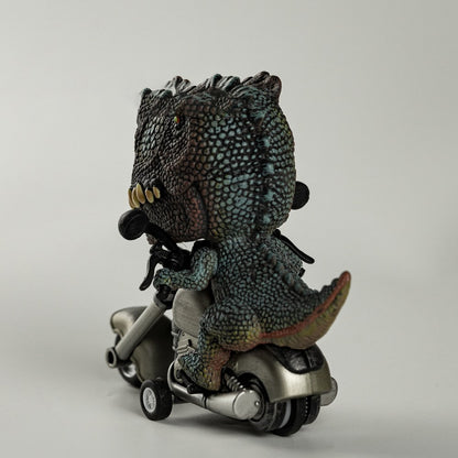 Motorcycle-Riding T-Rex Dinosaur Figurine Toy for Kids