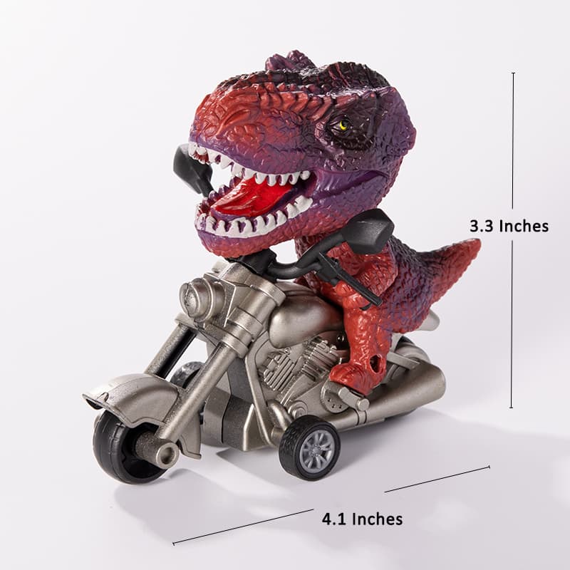 Motorcycle-Riding T-Rex Dinosaur Figurine Toy for Kids