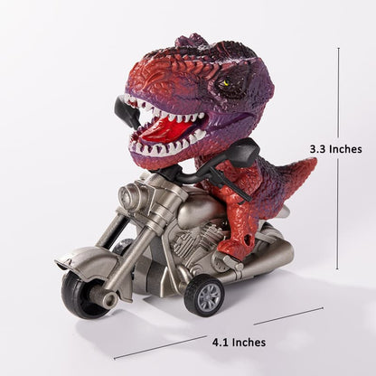 Motorcycle-Riding T-Rex Dinosaur Figurine Toy for Kids