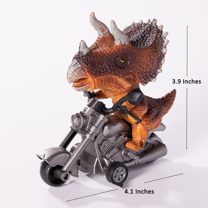 Motorcycle-Riding T-Rex Dinosaur Figurine Toy for Kids