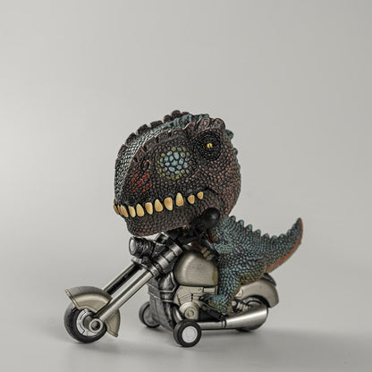 Motorcycle-Riding T-Rex Dinosaur Figurine Toy for Kids