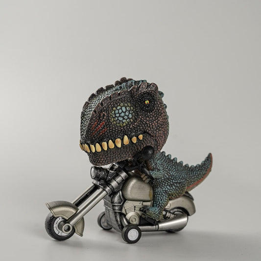 Motorcycle-Riding T-Rex Dinosaur Figurine Toy for Kids