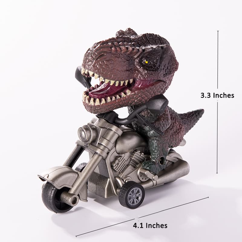 Motorcycle-Riding T-Rex Dinosaur Figurine Toy for Kids