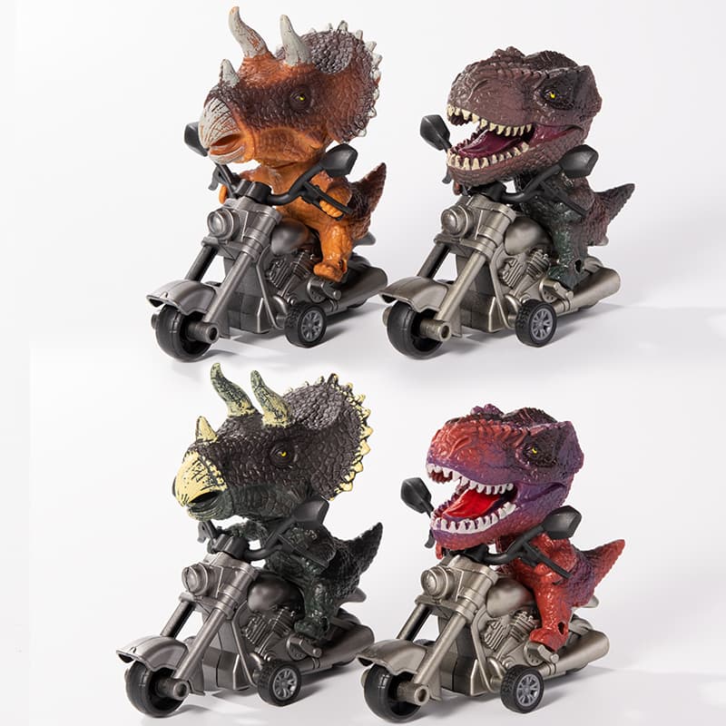 Motorcycle-Riding T-Rex Dinosaur Figurine Toy for Kids