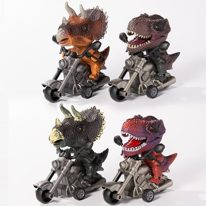 Motorcycle-Riding T-Rex Dinosaur Figurine Toy for Kids