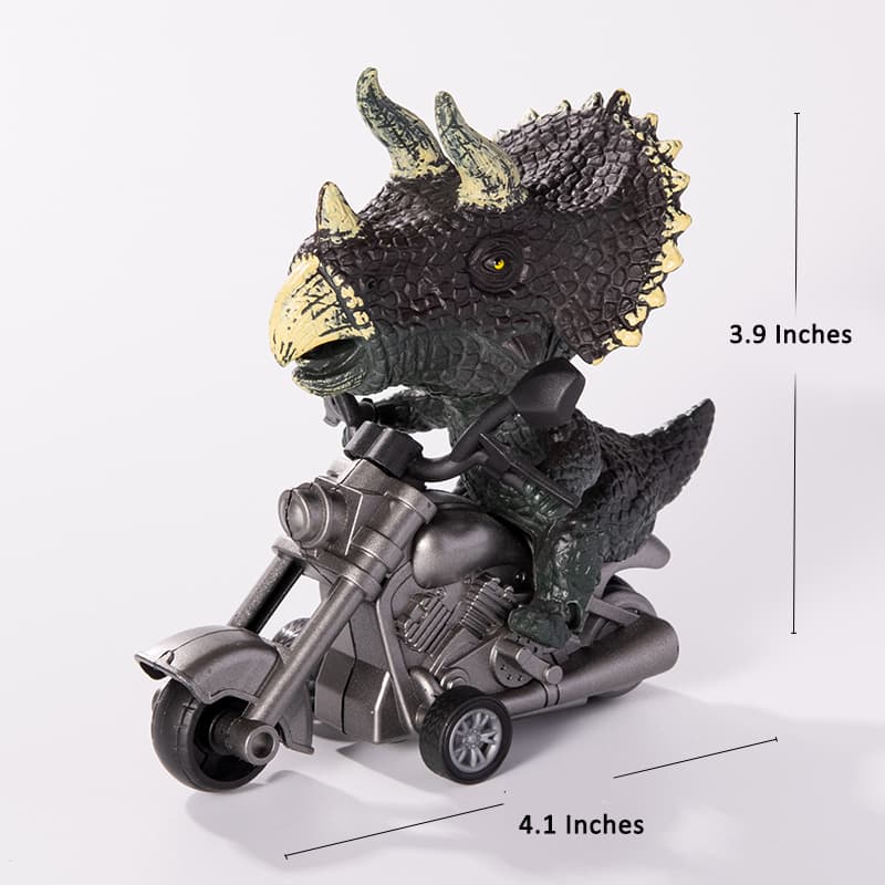 Motorcycle-Riding T-Rex Dinosaur Figurine Toy for Kids